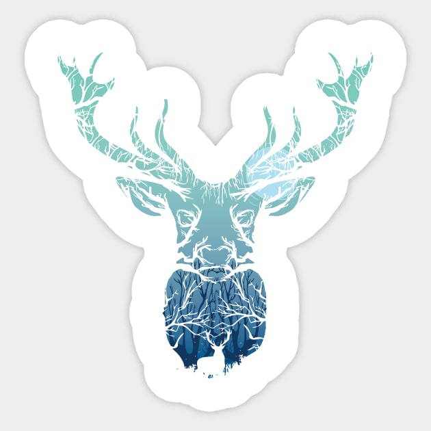 Morning Deer Sticker by Piercek25